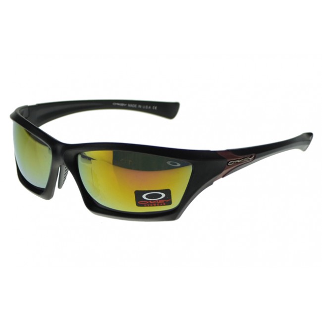 Oakley Asian Fit Sunglasses Black Frame Yellow Lens UK Outlet