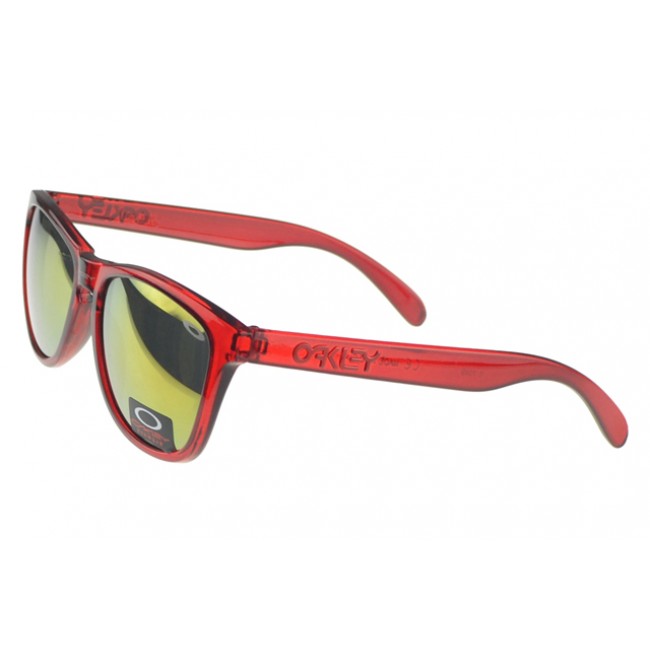 Oakley Frogskin Sunglasses Red Frame Gold Lens Worldwide Shipping