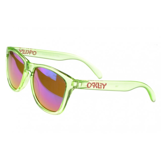 Oakley Frogskin Sunglasses Green Frame Pink Lens Clearance Sale