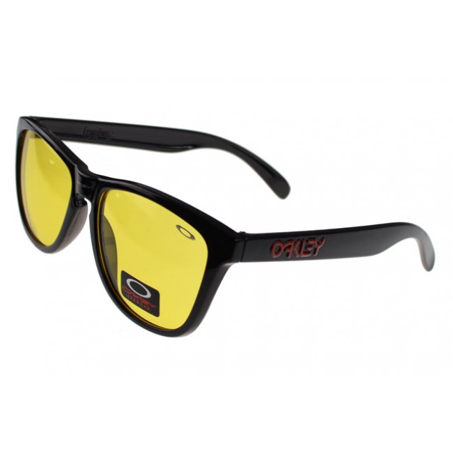 Oakley Frogskin Sunglasses Black Frame Gold Lens Official Website Discount