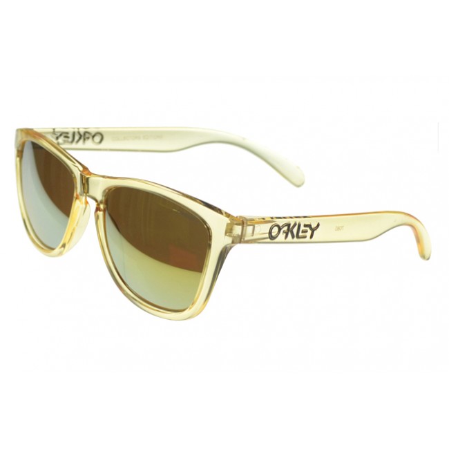 Oakley Frogskin Sunglasses Yellow Frame Gold Lens Crazy On Sale