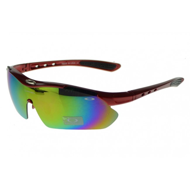 Oakley M Frame Sunglasses Red Frame Green Lens Factory Outlet Price