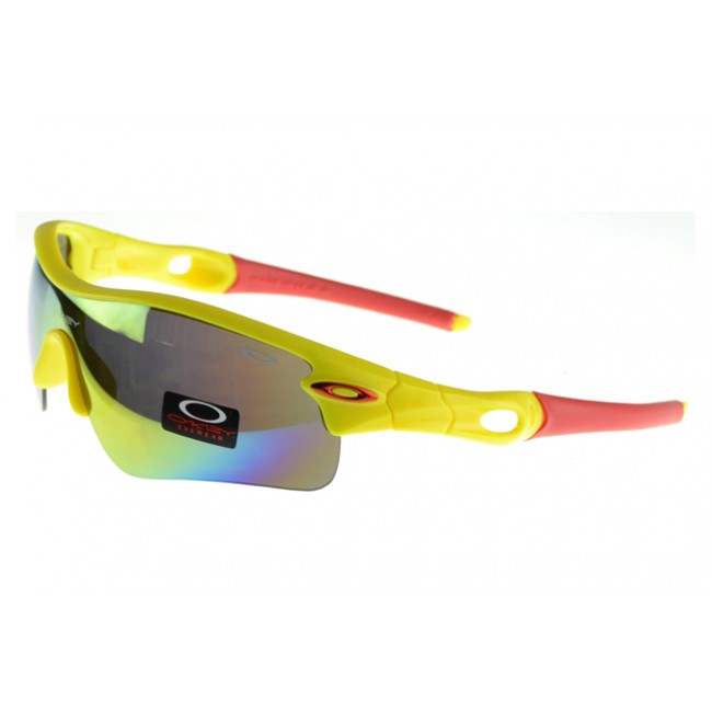 Oakley Radar Range Sunglasses Yellow Frame Colored Lens Red And Black