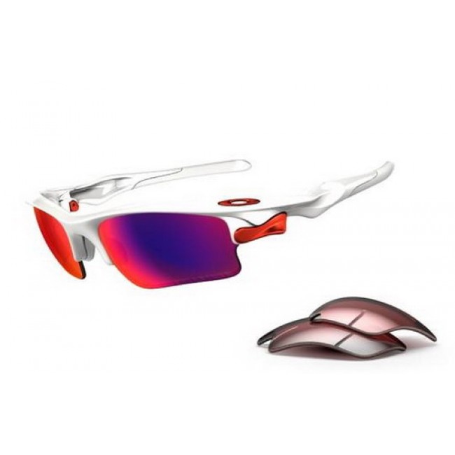 Oakley Fast Jacket Polished White OO Red G40 Sunglasses