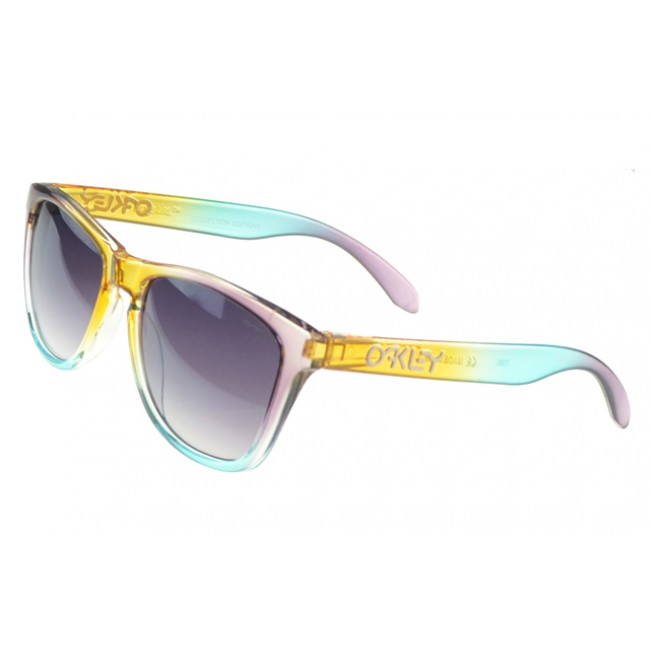 Oakley Frogskin Sunglasses yellow Frame purple Lens Reasonable Price