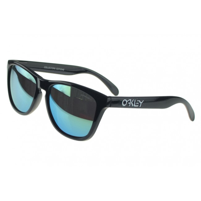 Oakley Frogskin Sunglasses black Frame blue Lens Attractive Price