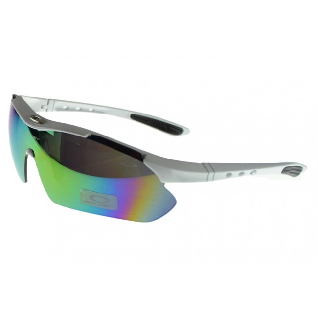 Oakley M Frame Sunglasses white Frame multicolor Lens Wide Range