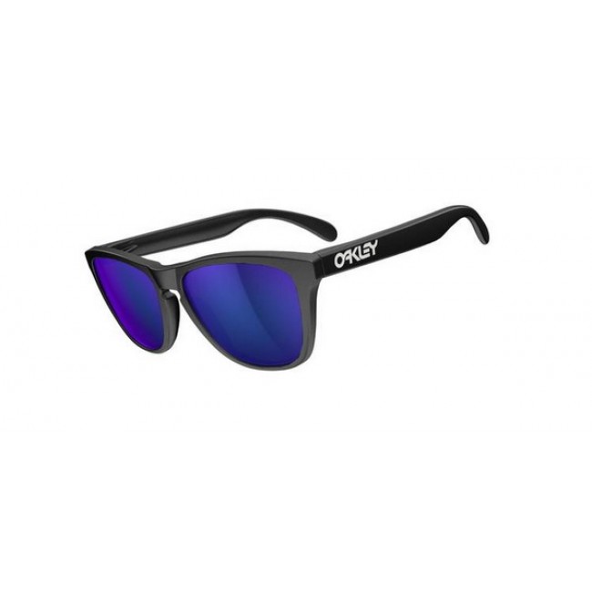 Oakley Frogskins Matte Black Violet Iridium Sunglasses