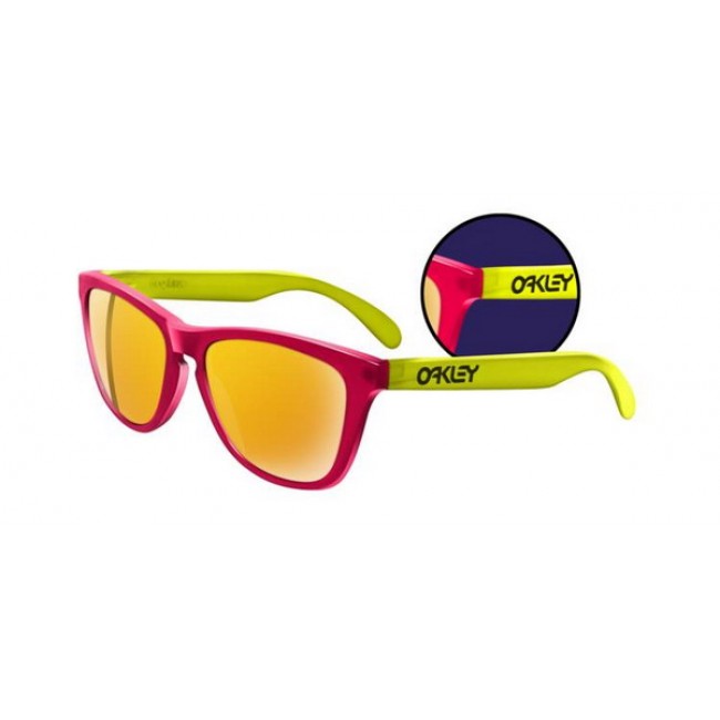 Oakley Frogskins Collectors Editions Blacklight Pink Yellow 24K Iridium Sunglasses